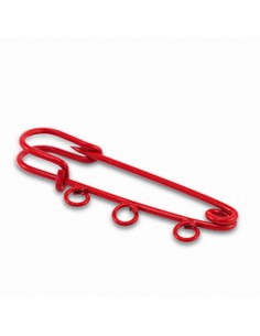 Pin o spilla da balia smaltata rossa 45 mm con 3 anelli x 1