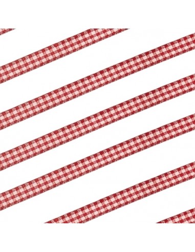 Nastro vichy bianco e rosso alto 5 mm, x 50 cm
