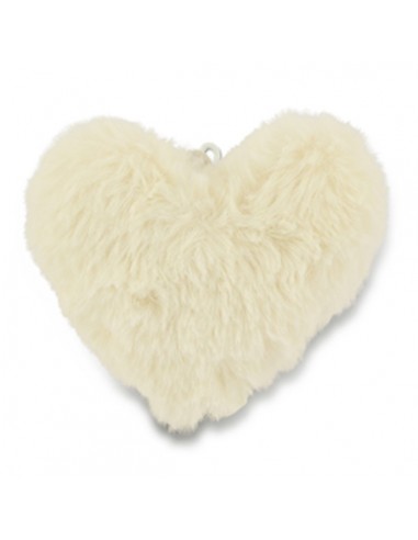 Grande Cuore di peluche panna bombato 90x90 mm,...