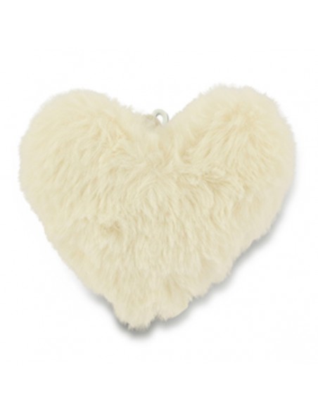 Grande Cuore di peluche panna bombato 90x90 mm, x 1