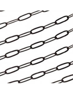 Catena smaltata nera con maglie ovali 13x5mm, 50 cm