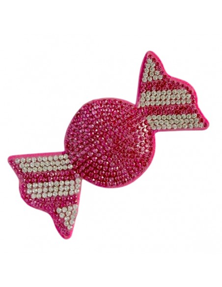 Grande Charm caramella strass rosa 8x4cm, x 1