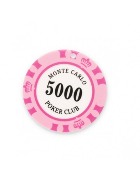 Charm in plastica fiche da pocker rosa 40 mm, x 1