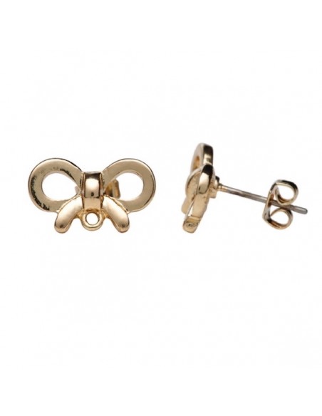 Orecchino dorato fiocchetto 15x8mm, una coppia