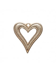 Charm dorato cuore con effetto sbarluccicoso 30x27mm, x 1