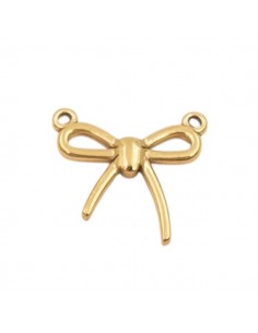 Charm connettore dorato in acciaio fiocchetto  circa 20...