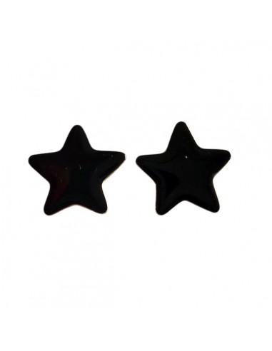 Orecchini dorati stella smaltata nera 15 mm,...