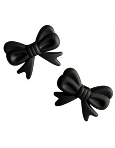Coppia di Charms in resina fiocchi neri matt 23x29 mm, x 1