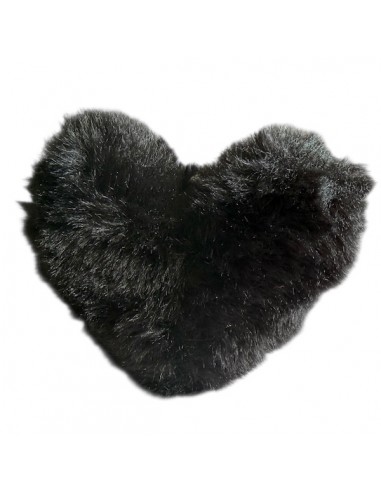 Grande Cuore di peluche nero bombato 90x90 mm, x 1