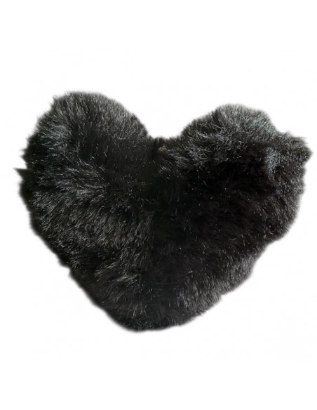 Grande Cuore di peluche nero bombato 90x90 mm, x 1