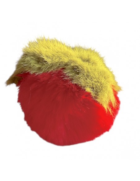 Grande fragola di peluche rosso e verde bombato 70x70 mm, x 1