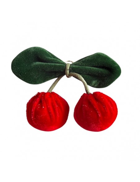 Charm ciliege in velluto 70x85mm, x 1