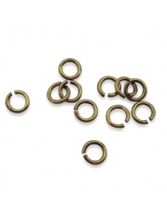 Anellini tondi ottone antico 5mm, x 15