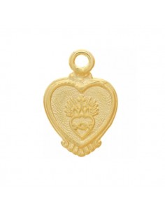 Charm cuore sacro dorato con motivo a cuore 22x15 mm, x 1