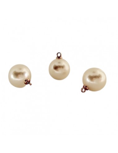 Confezione di 4 perline acriliche crema perlate...