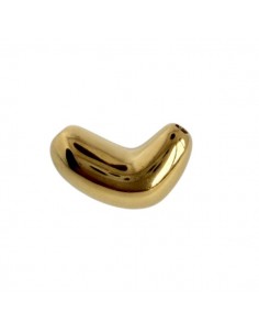 Charm cuore "sbilenco" in acciaio dorato 21x10mm, x 1