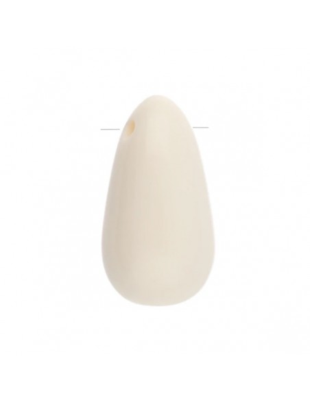 Perla pera panna in resina 33x18mm, x1
