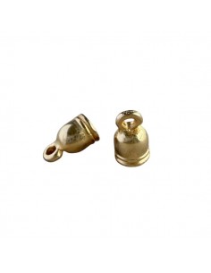 Terminale in zama con anellino oro matt 9x5mm diametro...