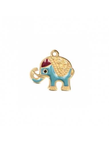 Charm dorato elefante con broboscide su...