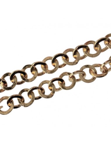 Catena dorata con maglie piatte tonde 6 mm, x...