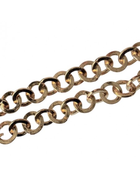 Catena dorata con maglie piatte tonde 6 mm, x 50 cm