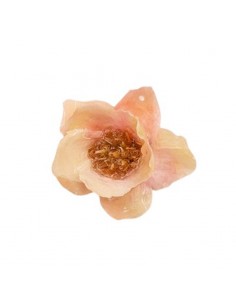 Charm fiore naturale resinato sfumature rosa polvere...