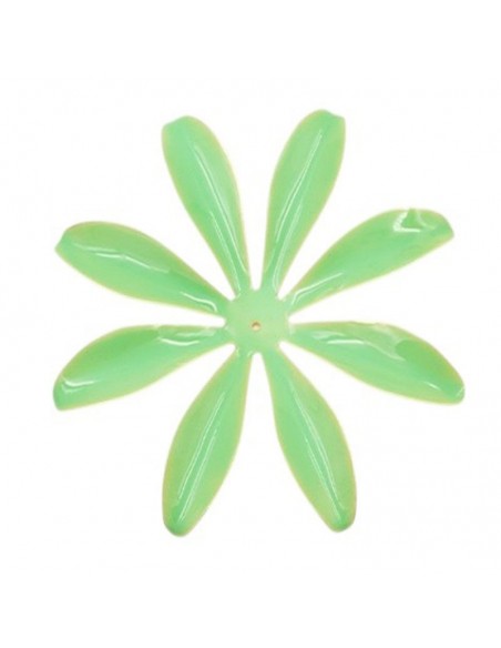 Grandissimo Charm fiore smaltato verde 8 petali,  90mm, x 1