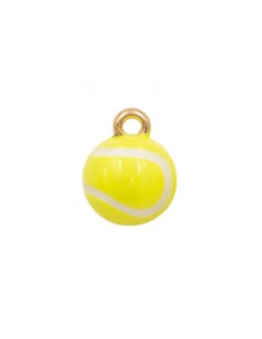 Charm dorato smaltato pallina da tennis 7 mm, x 1