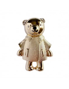 Spilla per abiti dorata con piccoli strass orsetto con...
