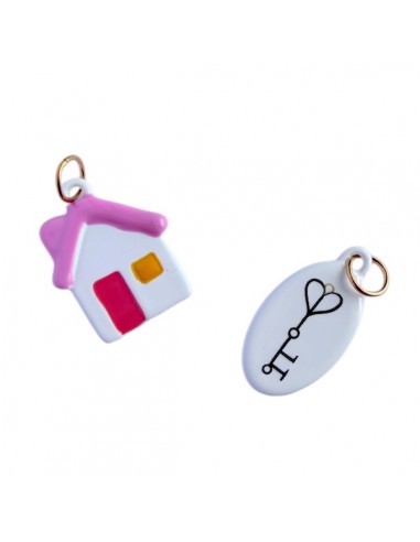 Coppia di piccoli charms dipinti della...