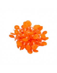 Cabochon di pailettes corallo con base in metallo da...