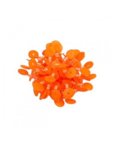 Cabochon di pailettes corallo con base in...