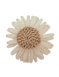 Grande girasole in rafia bianco circa 8 cm, x