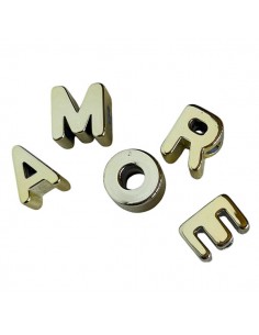 Charm Lettere in resina dorate "AMORE" 21mm, x 1