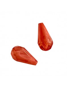 Perla a goccia acrilica corallo semitrasparente 23x9 mm, x 1