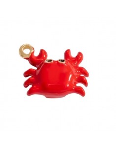 Charm granchio smaltato rosso 11x12 mm, x 1