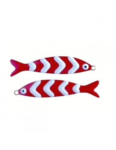 Charm pesce Aguglia rossa con righe bianche...