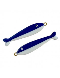 Charm balena smaltata bicolor bianco e blu su entrambi i...
