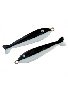 Charm balena smaltata bicolor bianco e nero su entrambi i...