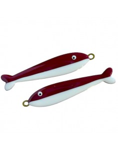 Charm balena smaltata bicolor bianco e rosso scuro su...
