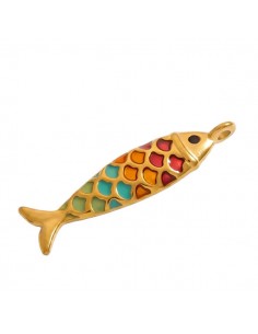Grande Charm pesce dorato con squame smaltate dal rosso a...