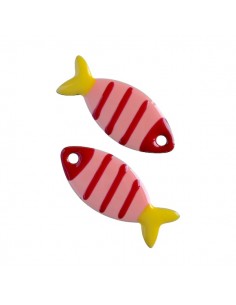 Pesce pagliaccio smaltato su entrambi i lati rosa pesca,...