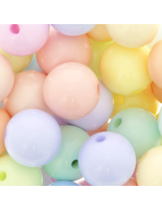 Confezione di 36 perle rotonde in colori pastello da 8mm