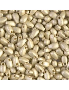 Perline Miyuki lunga goccia platino matt 3x5,5mm, x10 gr