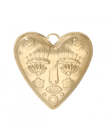 Grande charm dorato cuore smartellato con...