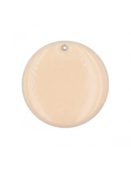 Placchetta smaltata su entrambi i lati con rifinitura dorata avorio rosato 20 mm, x 1