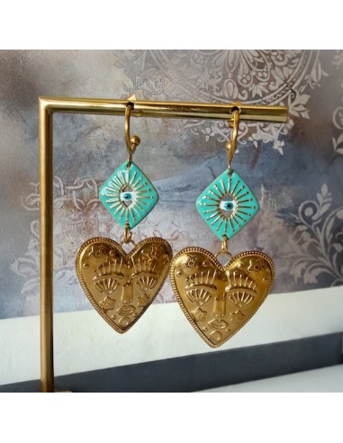 Grande charm dorato cuore smartellato con...