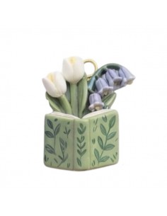 Charm  libro"Pagine e Pelati" verde con con bouquet di...