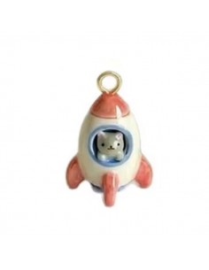 Charm smaltato "Frutta & Friends" Gattino e astronave...