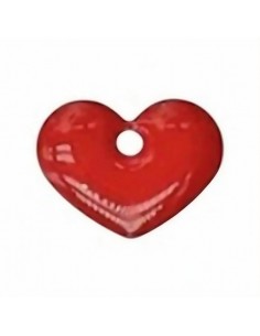 Charm cuore smaltato su entrambi i lati rosso 20 mm, x 1